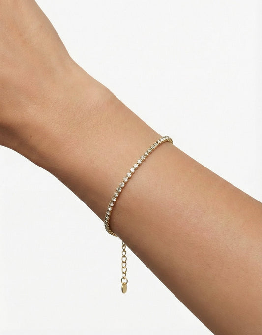 Gouden Smalle Zirkonia Tennis - Armband - Olivia & Kate