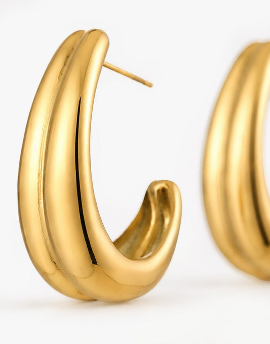 Gouden Statement Dubbele Ring - Oorbellen - Olivia & Kate