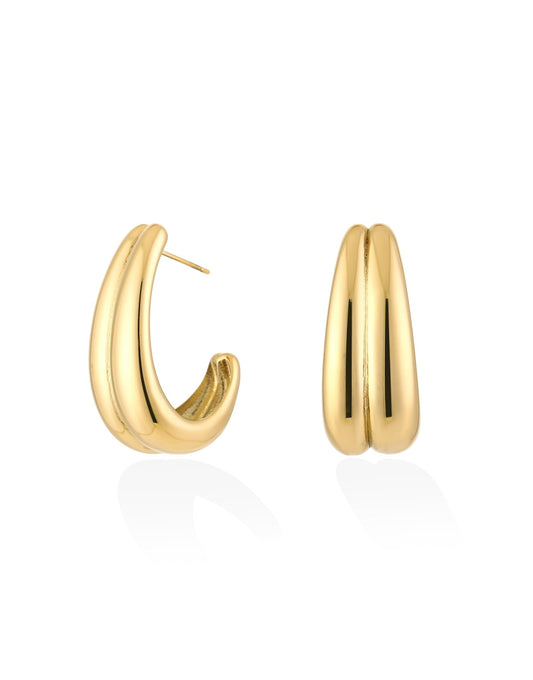 Gouden Statement Dubbele Ring - Oorbellen - Olivia & Kate