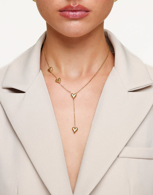 Gouden Verlengde Hartjes - Ketting - Olivia & Kate