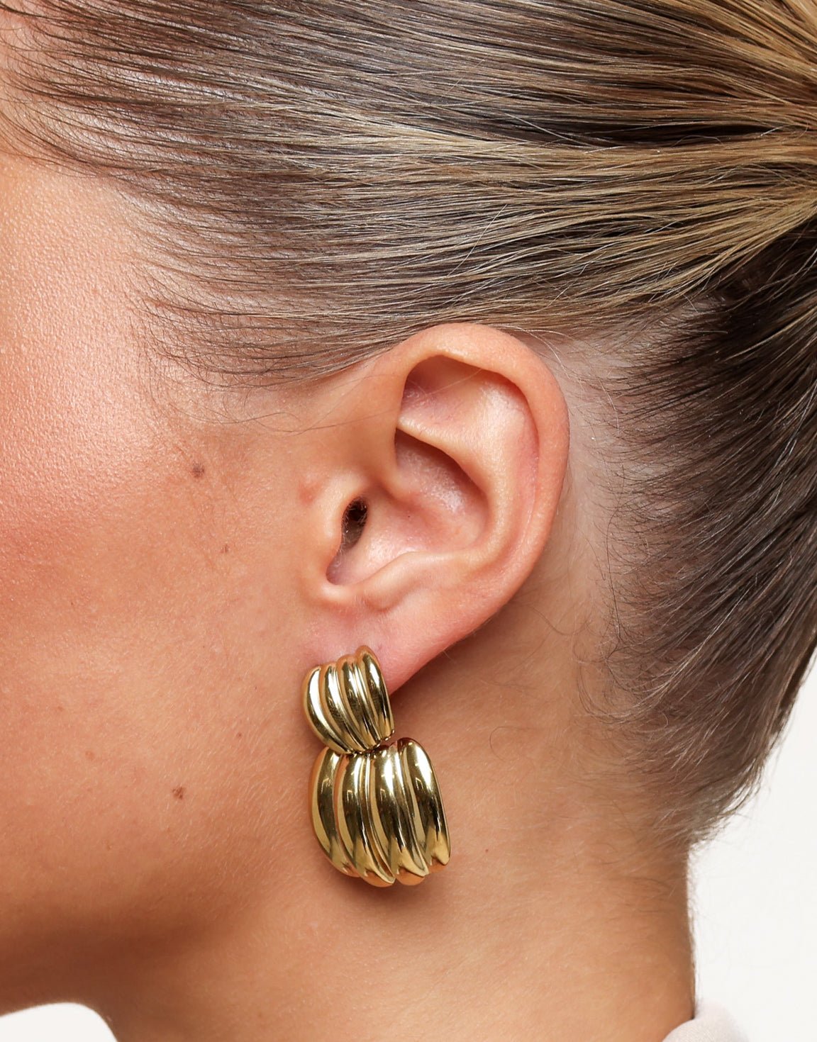 Gouden Vier Dubbele Ring - Oorbellen - Olivia & Kate