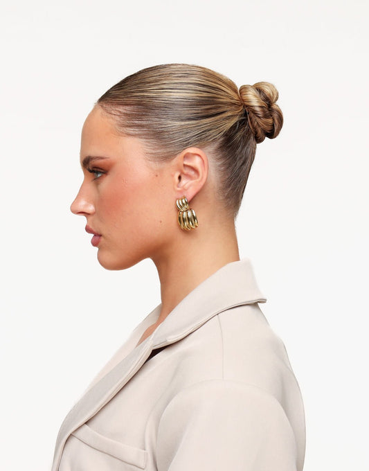 Gouden Vier Dubbele Ring - Oorbellen - Olivia & Kate