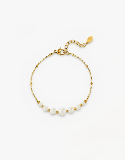 Gouden Witte Parel - Armband - Olivia & Kate