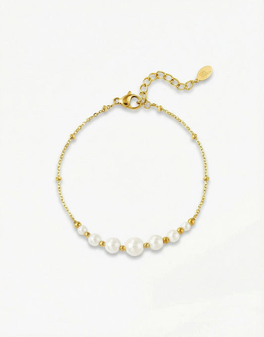 Gouden Witte Parel - Armband - Olivia & Kate