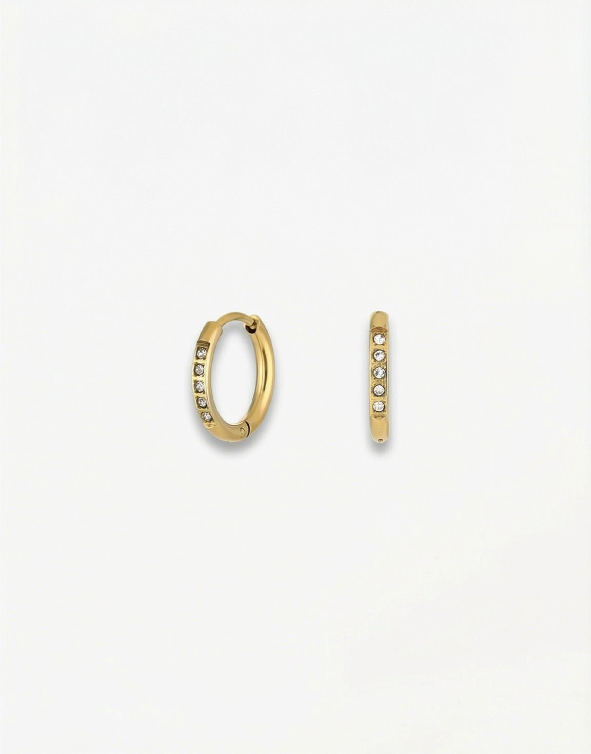Gold Zirconia Basic Hoop - Earrings - Olivia & Kate