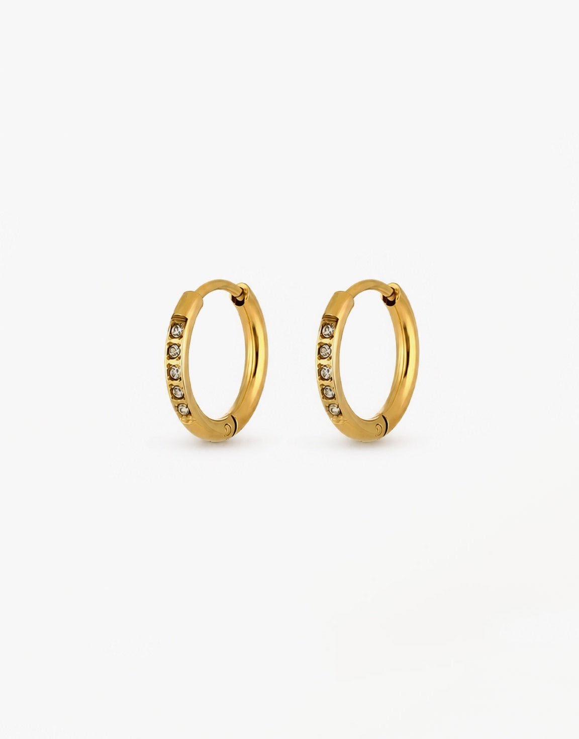 Gouden Zirkonia Basic Hoop - Oorbellen - Olivia & Kate