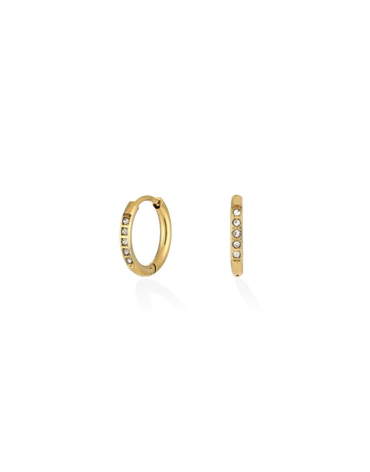 Gouden Zirkonia Basic Hoop - Oorbellen - Olivia & Kate