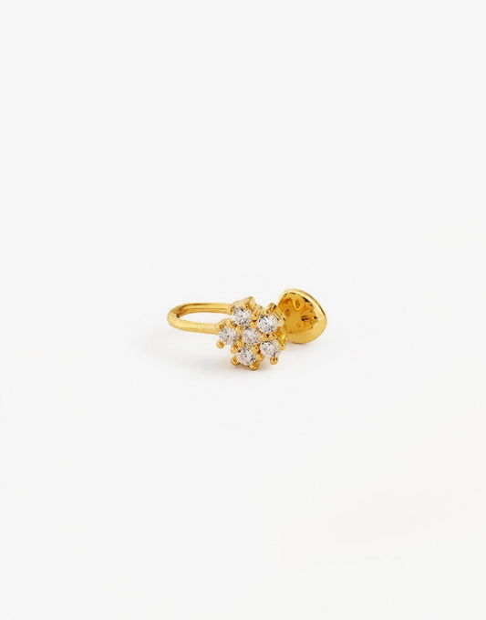 Gouden Zirkonia Bloem - Ear Cuff - Olivia & Kate