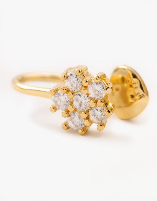 Gouden Zirkonia Bloem - Ear Cuff - Olivia & Kate