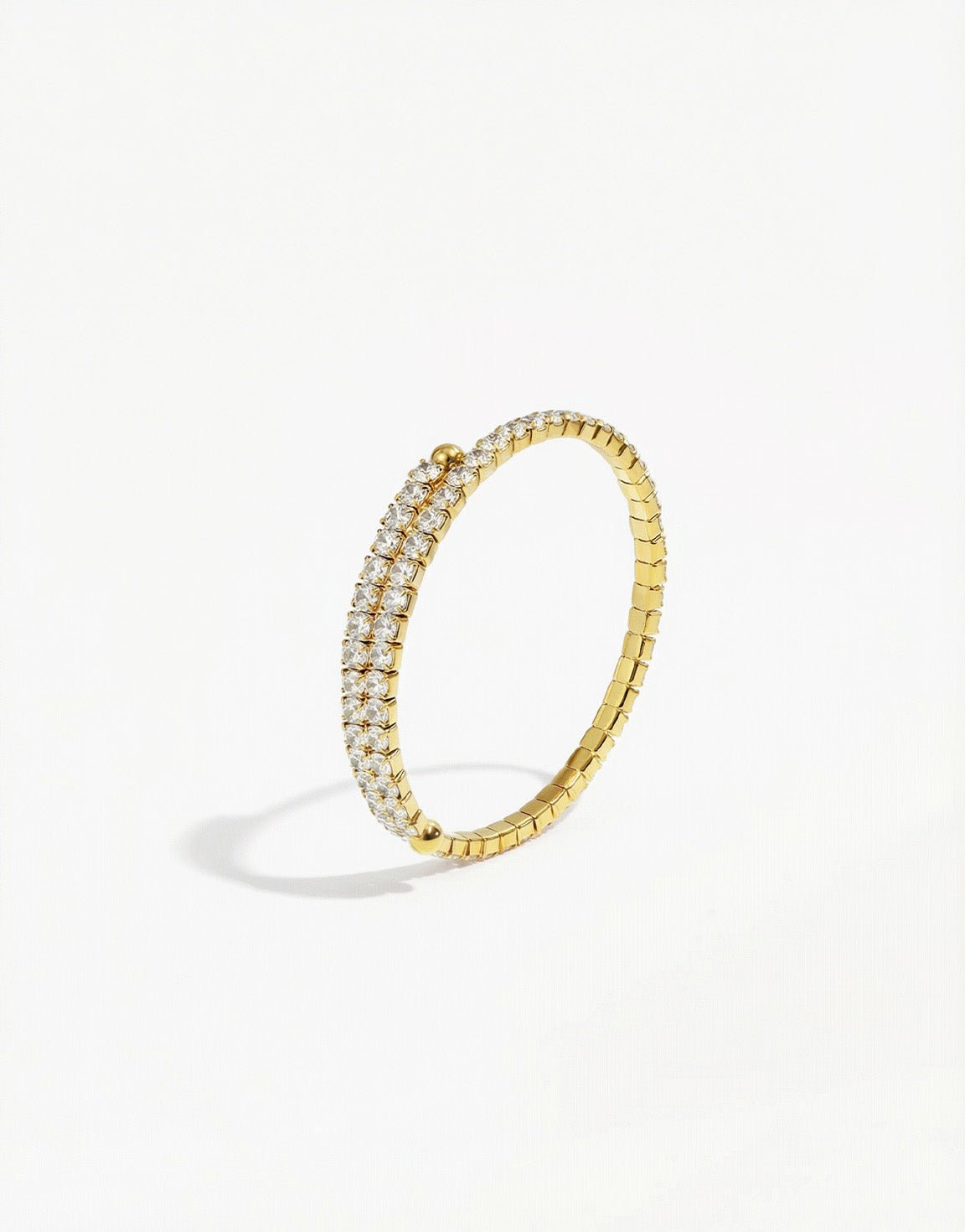 Gouden Zirkonia Stenen Bangle - Armband - Olivia & Kate