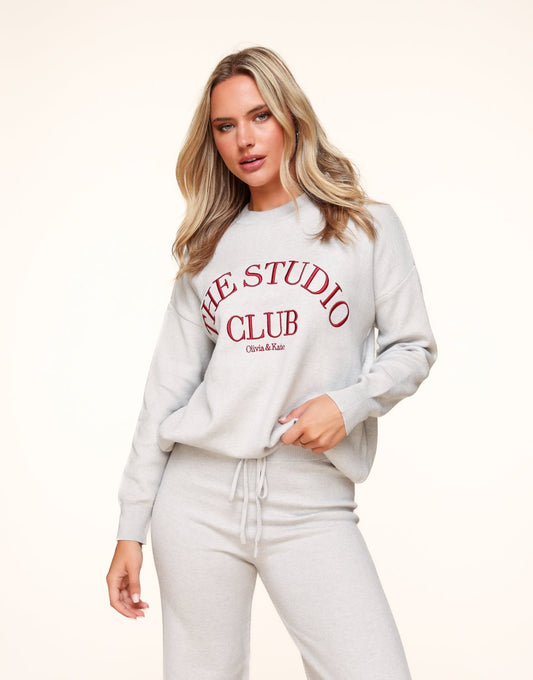 Grijze Gebreide The Studio Club - Trui - Olivia & Kate