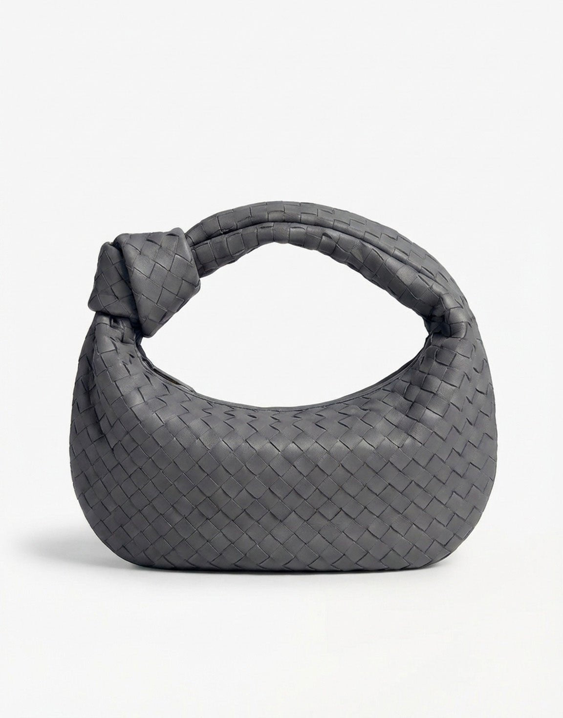 Grijze Grote Brede Gevlochten - Tas - Olivia & Kate