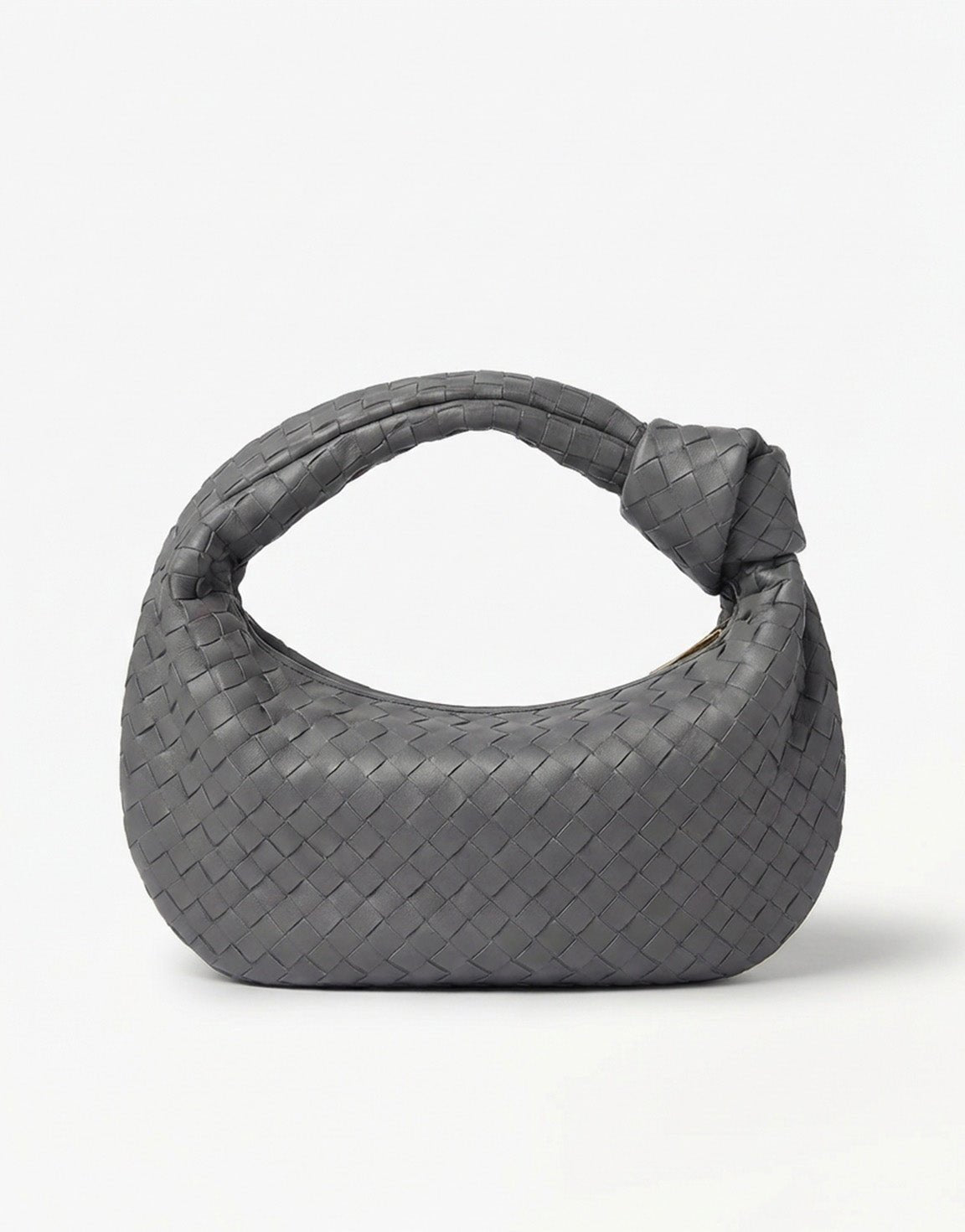 Grijze Grote Brede Gevlochten - Tas - Olivia & Kate