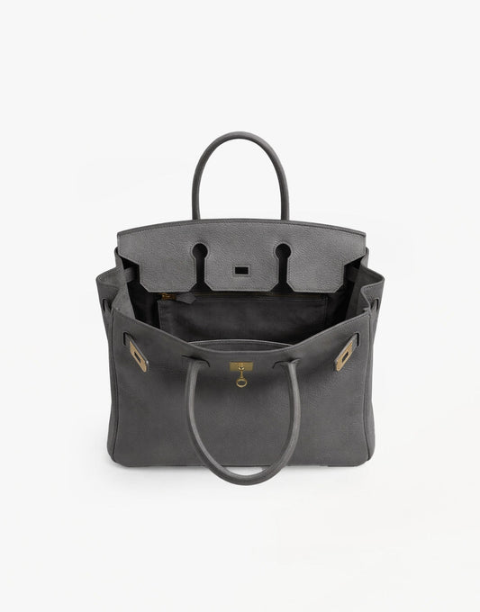 Grijze Grote Gouden Details - Tas - Olivia & Kate