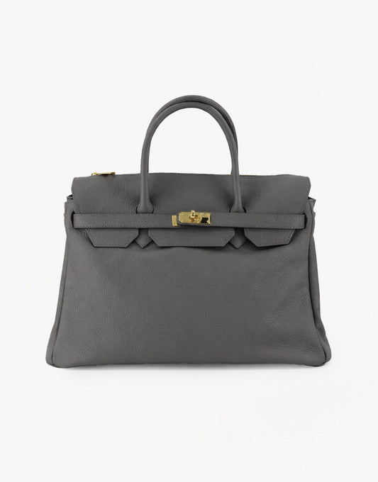 Grijze Grote Gouden Details - Tas - Olivia & Kate