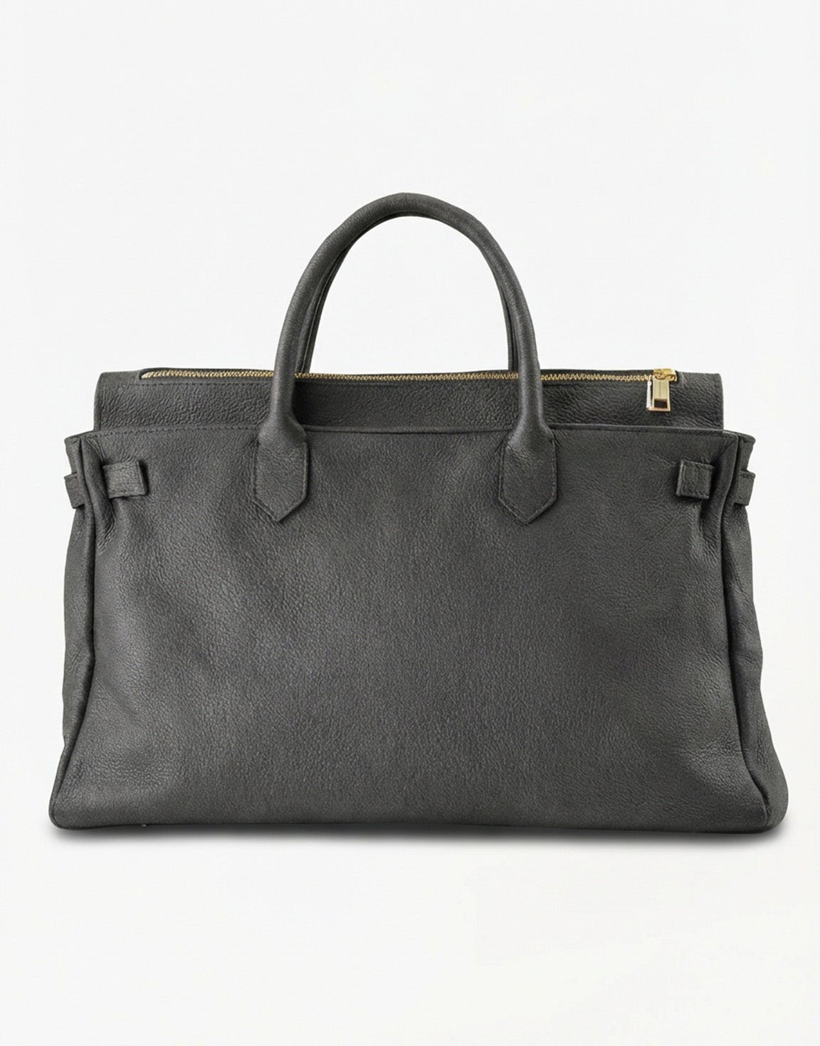 Gray Large Gold Details - Bag - Olivia & Kate