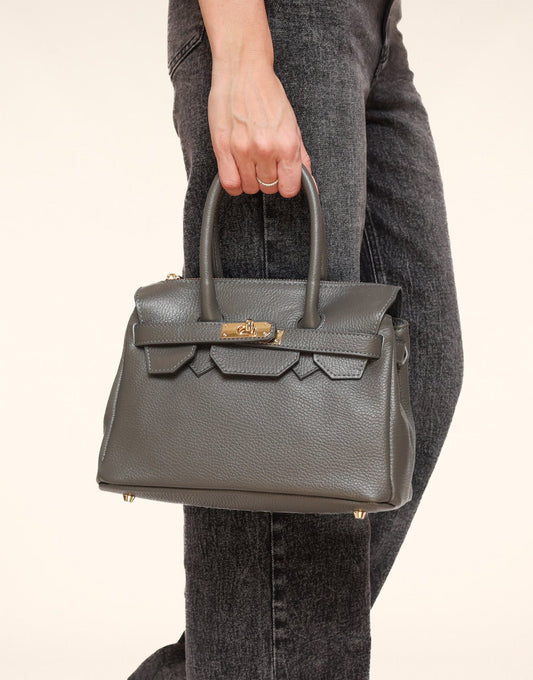 Grijze Middel Gouden Details - Tas - Olivia & Kate