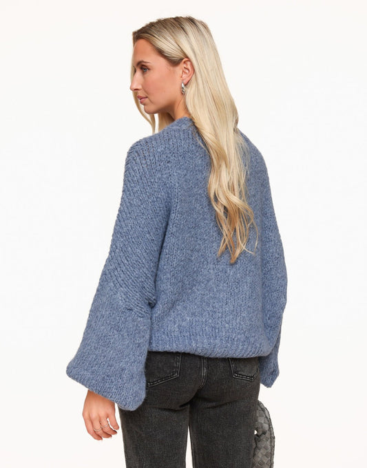 Jeans Blauwe Wollen Gebreide - Trui - Olivia & Kate