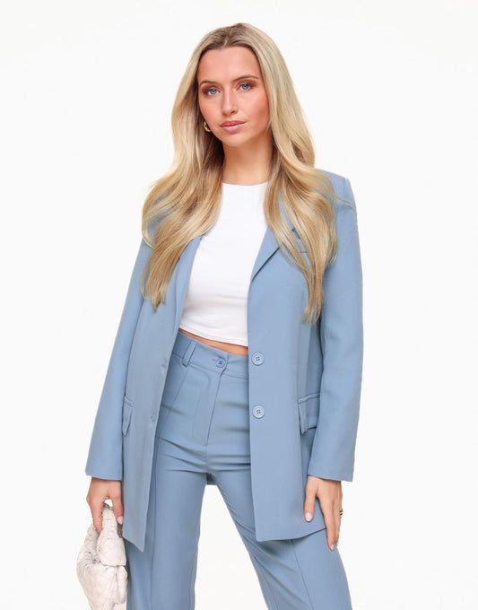 Jeansblauwe Basic - Blazer - Olivia & Kate