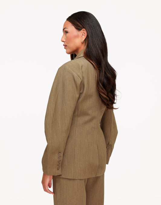 Khaki Ballonmouwen Details - Blazer - Olivia & Kate