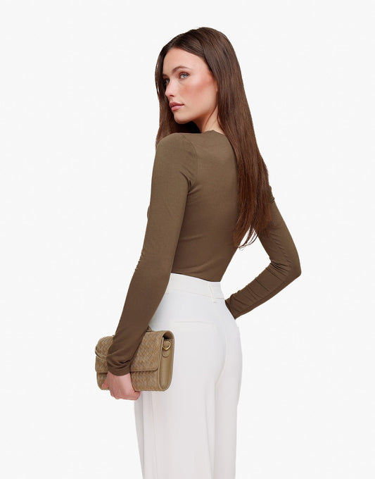Khaki Basic LS - Top - Olivia & Kate