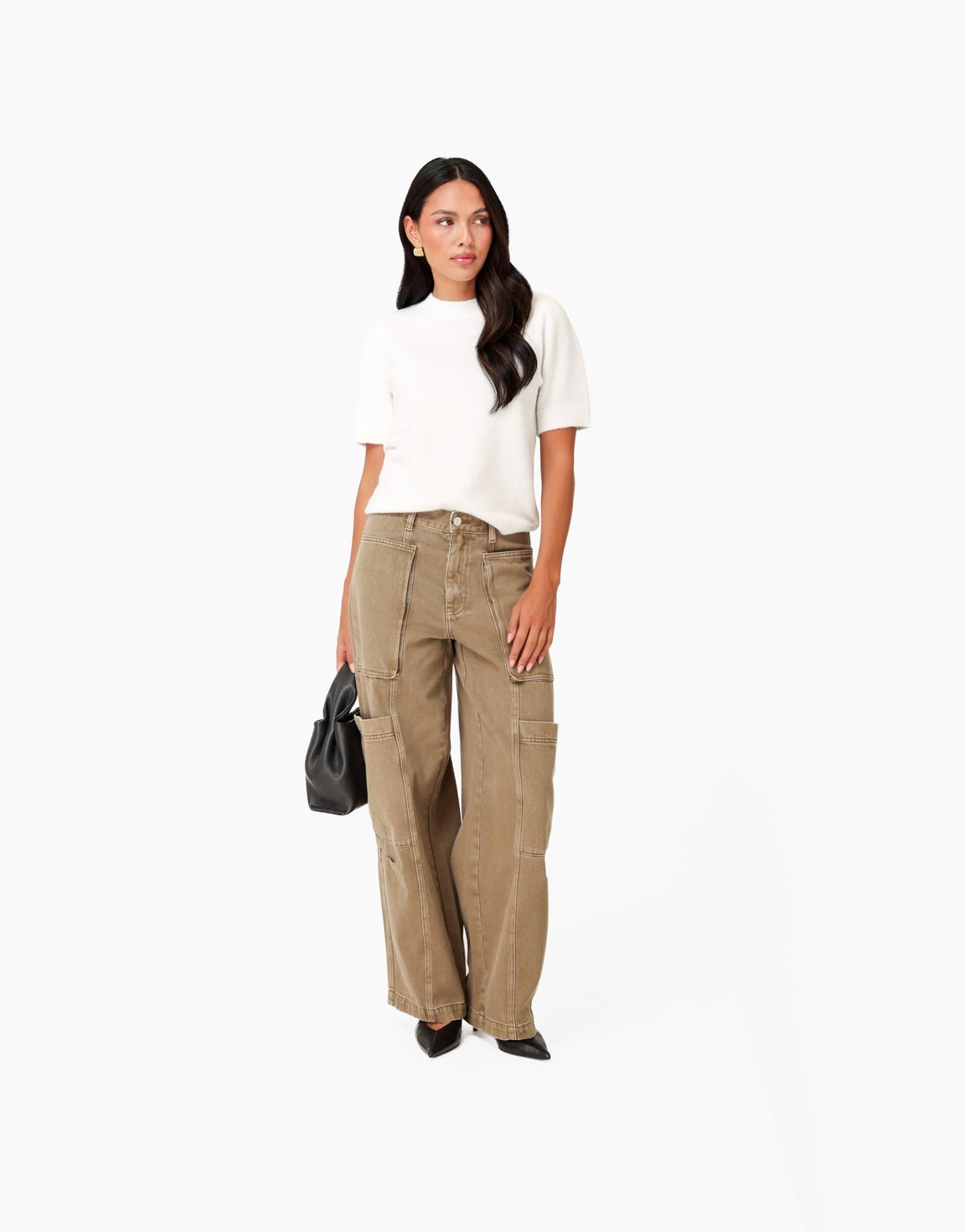 Khaki Cargo Zak Detail - Spijkerbroek - Olivia & Kate
