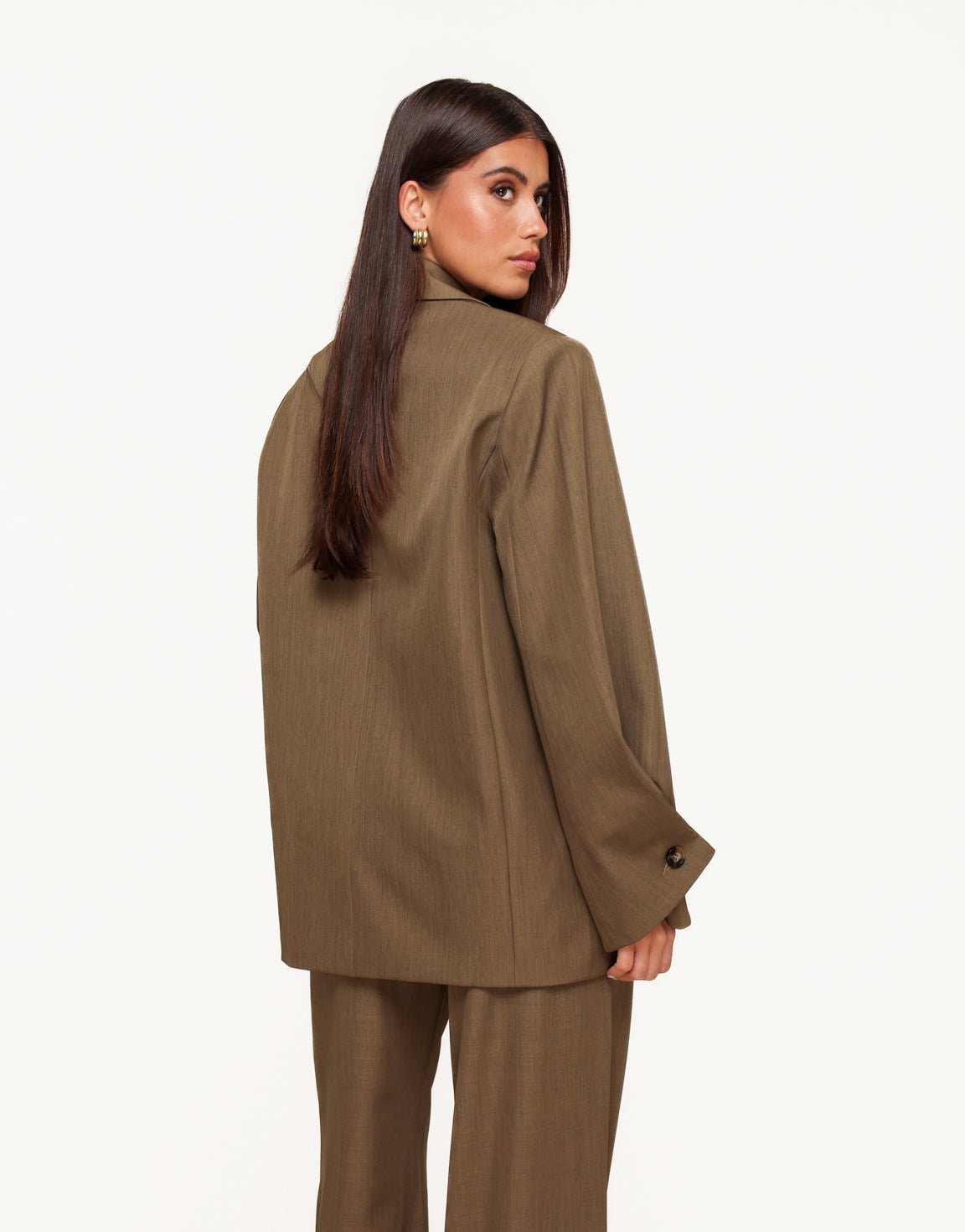 Khaki Classic Oversized - Blazer - Olivia & Kate