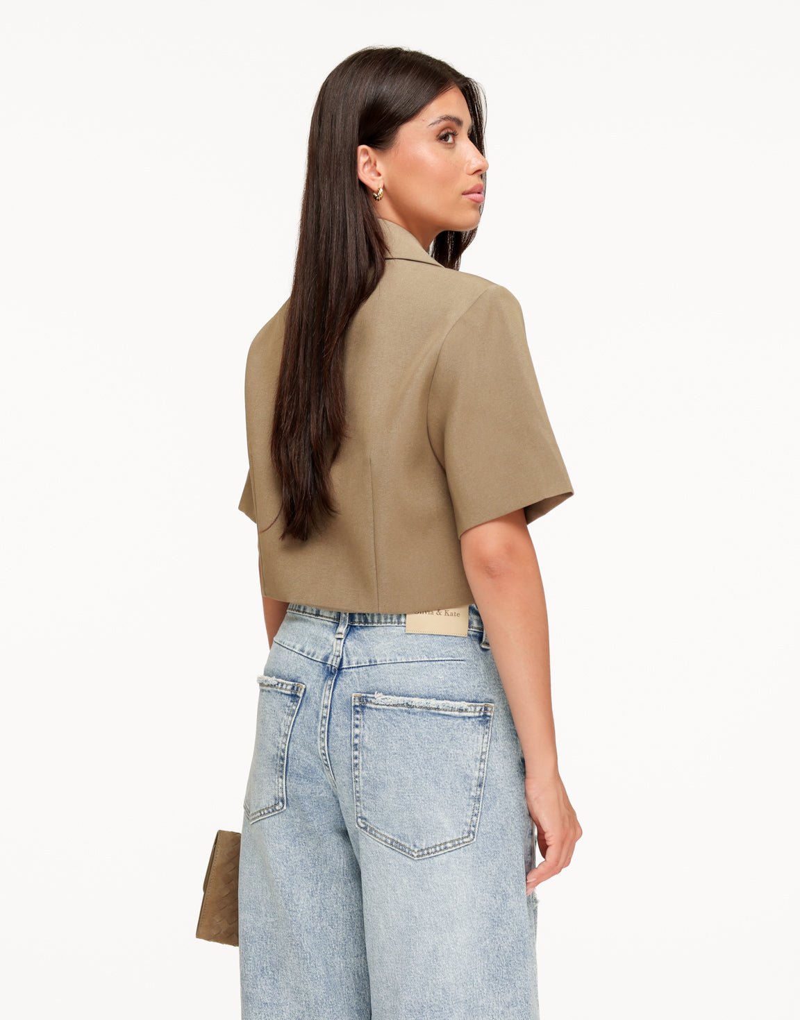 Khaki Cropped SS - Blazer - Olivia & Kate