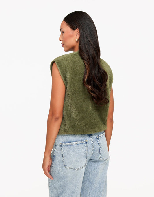Khaki Fluffy Spencer - Top - Olivia & Kate