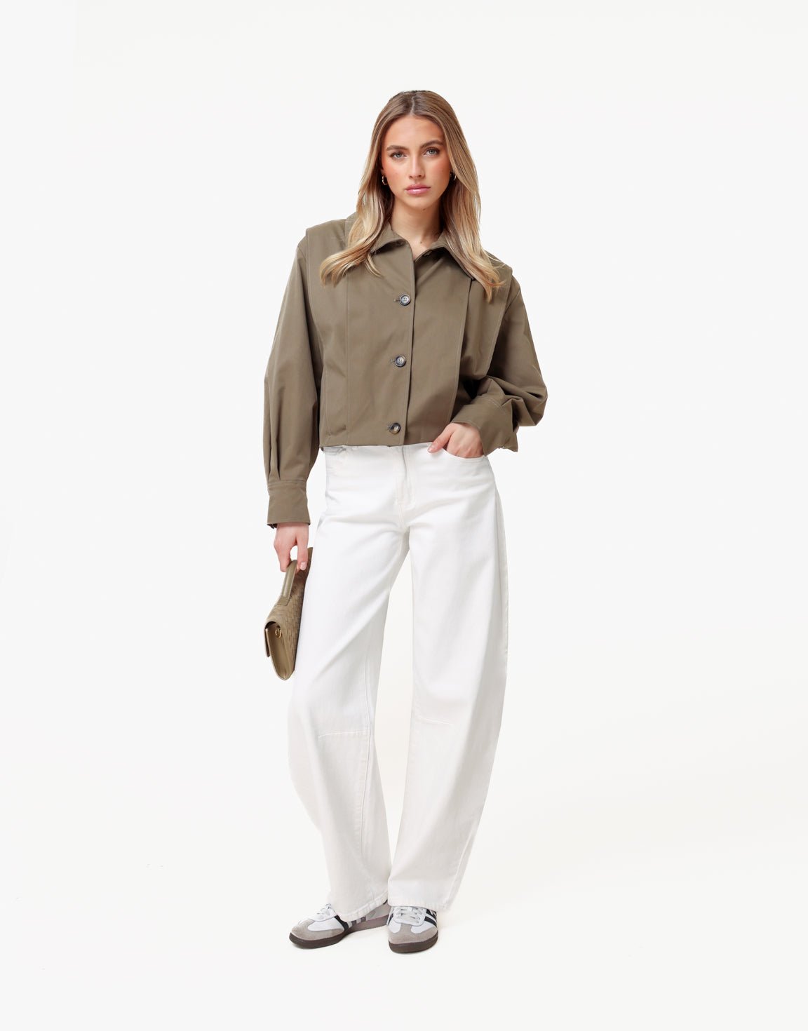 Khaki Korte Ballonmouwen Trench - Jas - Olivia & Kate