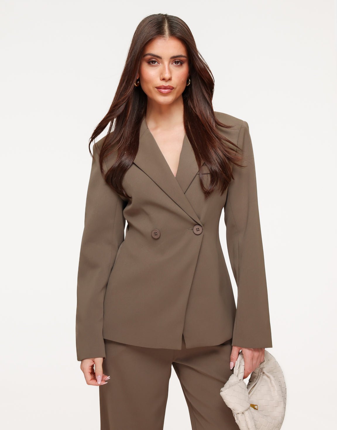 Khaki Luxury Fitted - Blazer - Olivia & Kate