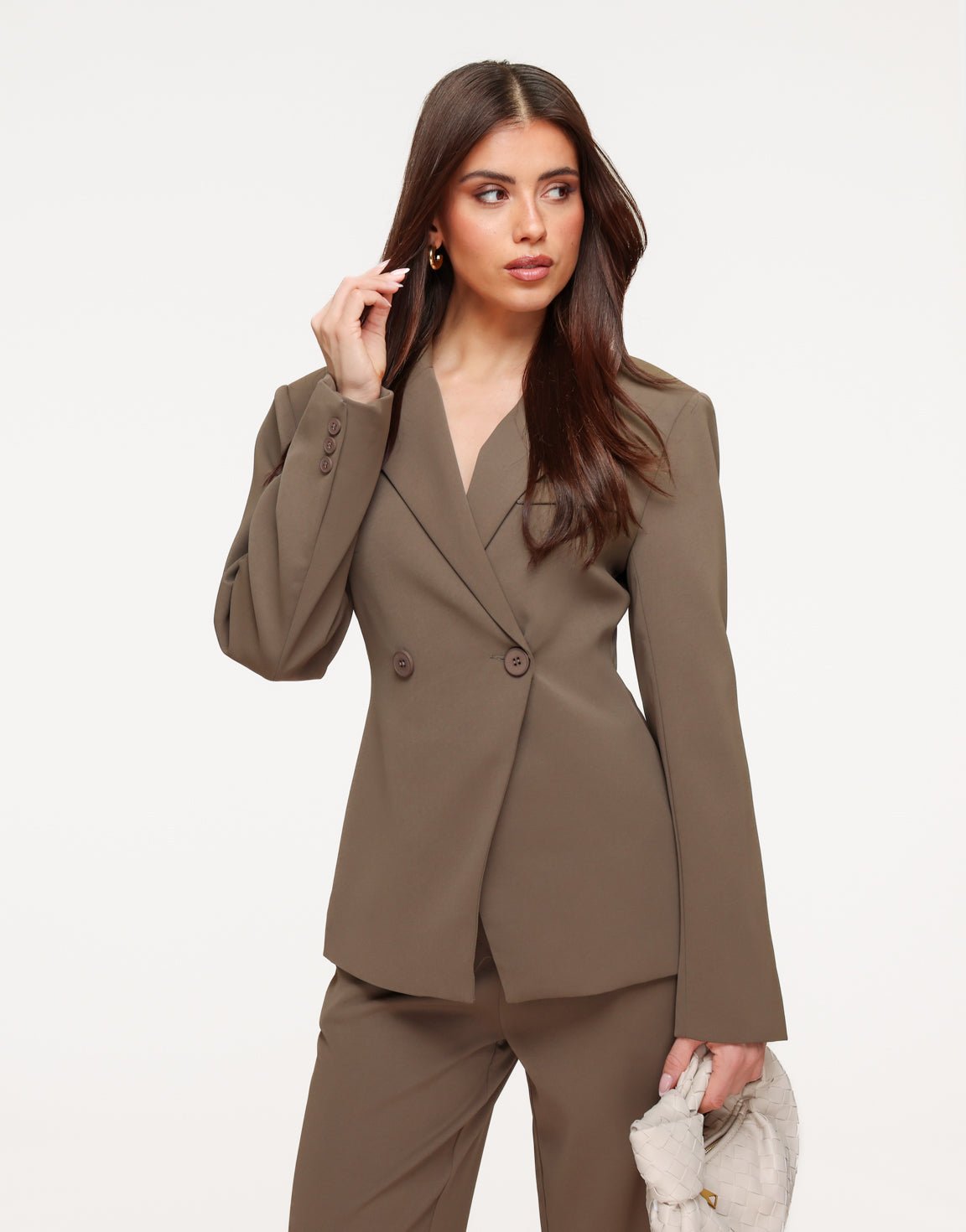 Khaki Luxury Fitted - Blazer - Olivia & Kate