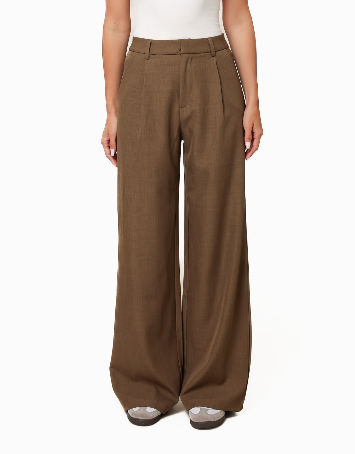 Khaki Wijde Classic - Pantalon - Olivia & Kate