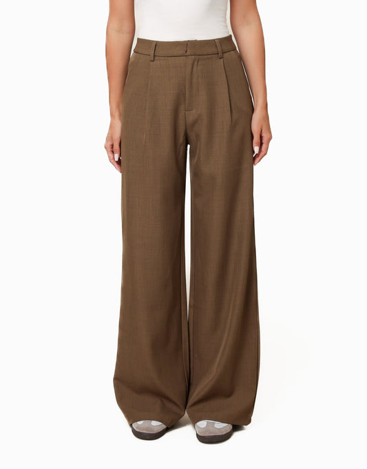 Khaki Wijde Classic - Pantalon - Olivia & Kate