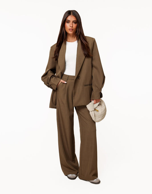 Khaki Wijde Classic - Pantalon - Olivia & Kate