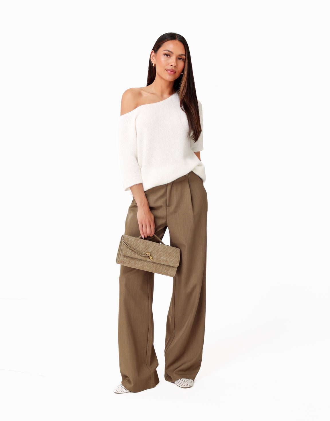 Khaki Wijde Classic - Pantalon - Olivia & Kate