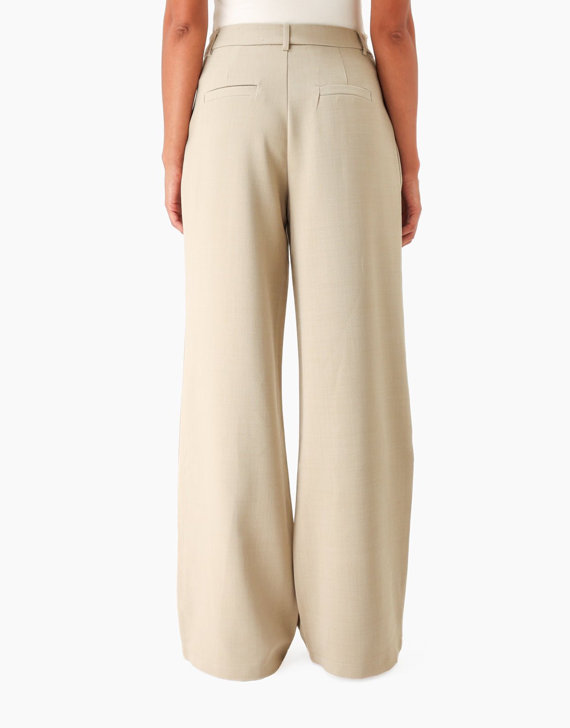 Licht Taupe Wijde Luxe Classic - Pantalon - Olivia & Kate