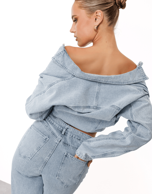 Lichtblauwe Denim Edit LS - Jasje - Olivia & Kate