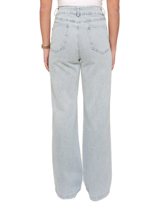 Lichtblauwe Denim Edit Wijde - Spijkerbroek - Olivia & Kate