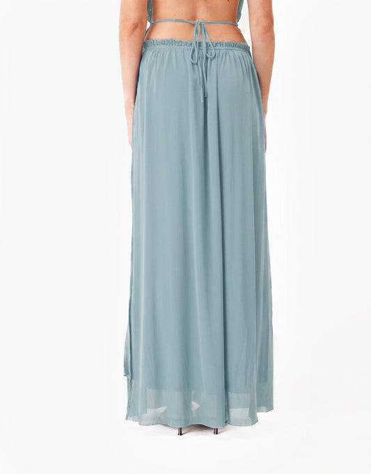 Lichtblauwe Lage Hals Lange Flowy - Set - Olivia & Kate