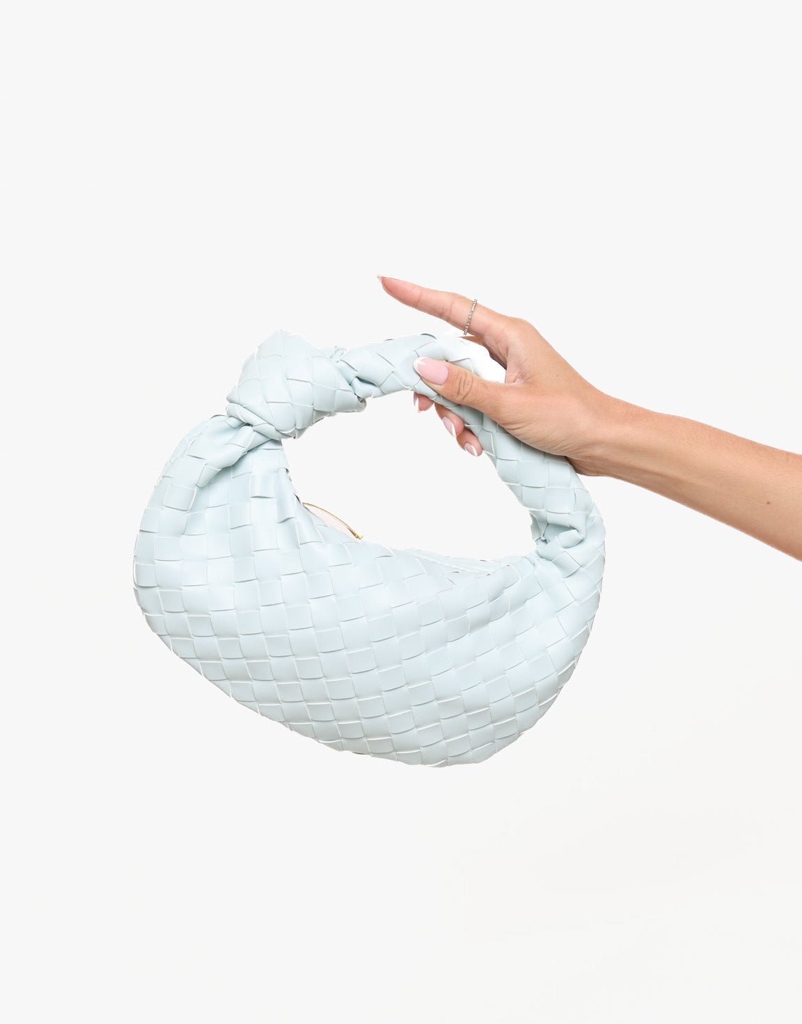 Lichtblauwe Middel Gevlochten - Tas - Olivia & Kate