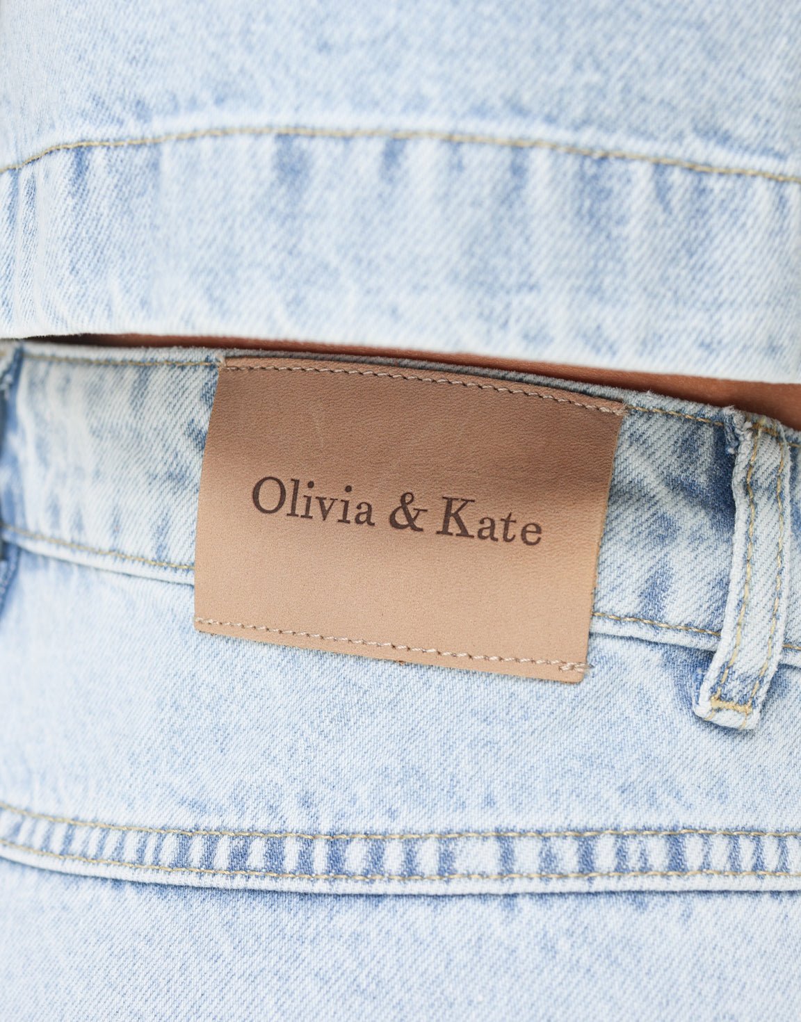 Lichtblauwe Tall Knoop Details Wijde - Spijkerbroek - Olivia & Kate