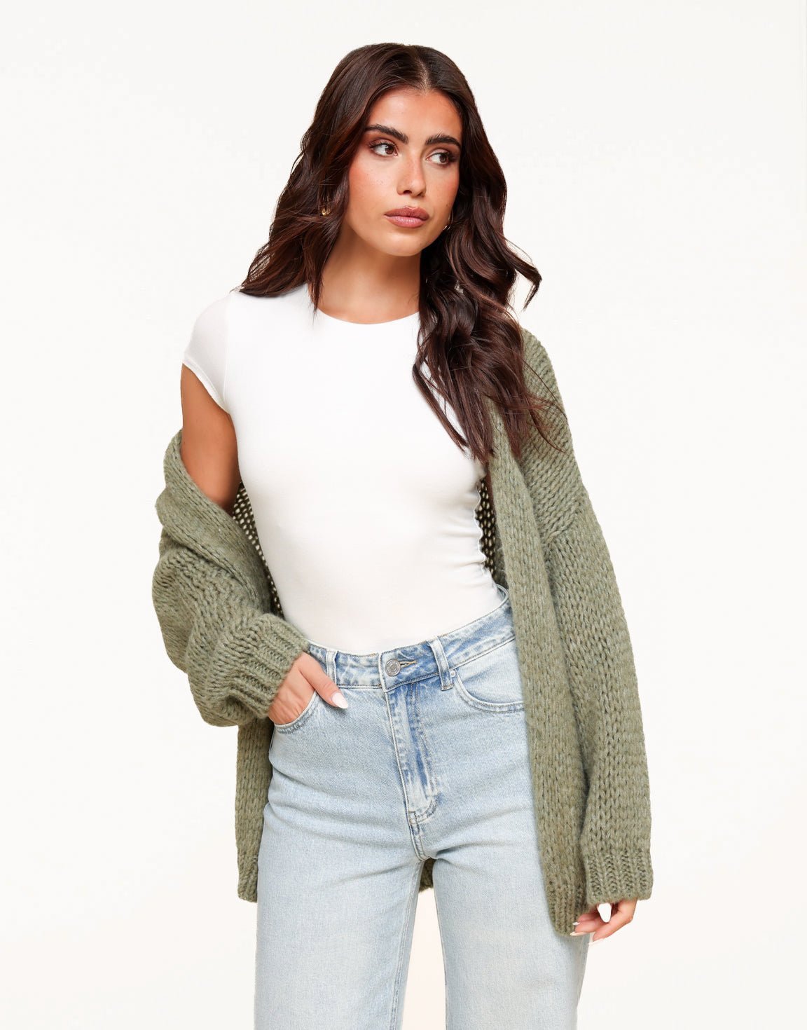 Lichte Army Groene Wollen - Vest - Olivia & Kate