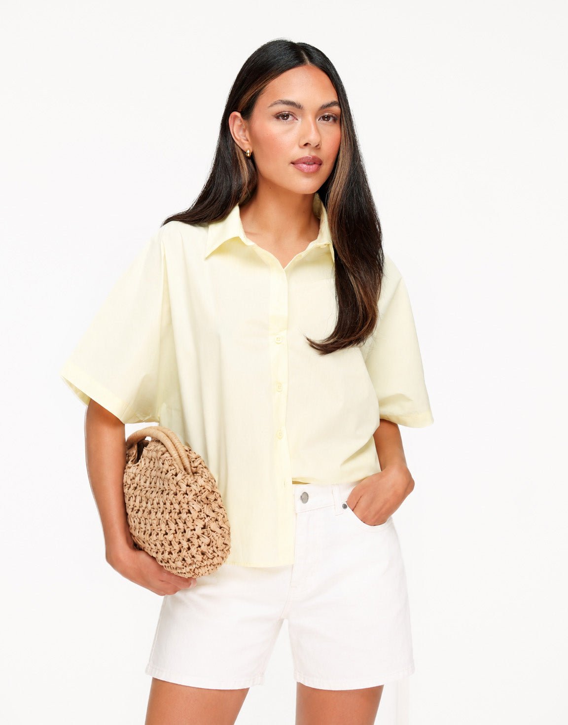 Lichtgele Basic SS - Blouse - Olivia & Kate