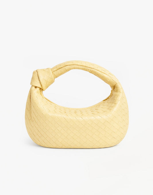 Lichtgele Grote Brede Gevlochten - Tas - Olivia & Kate