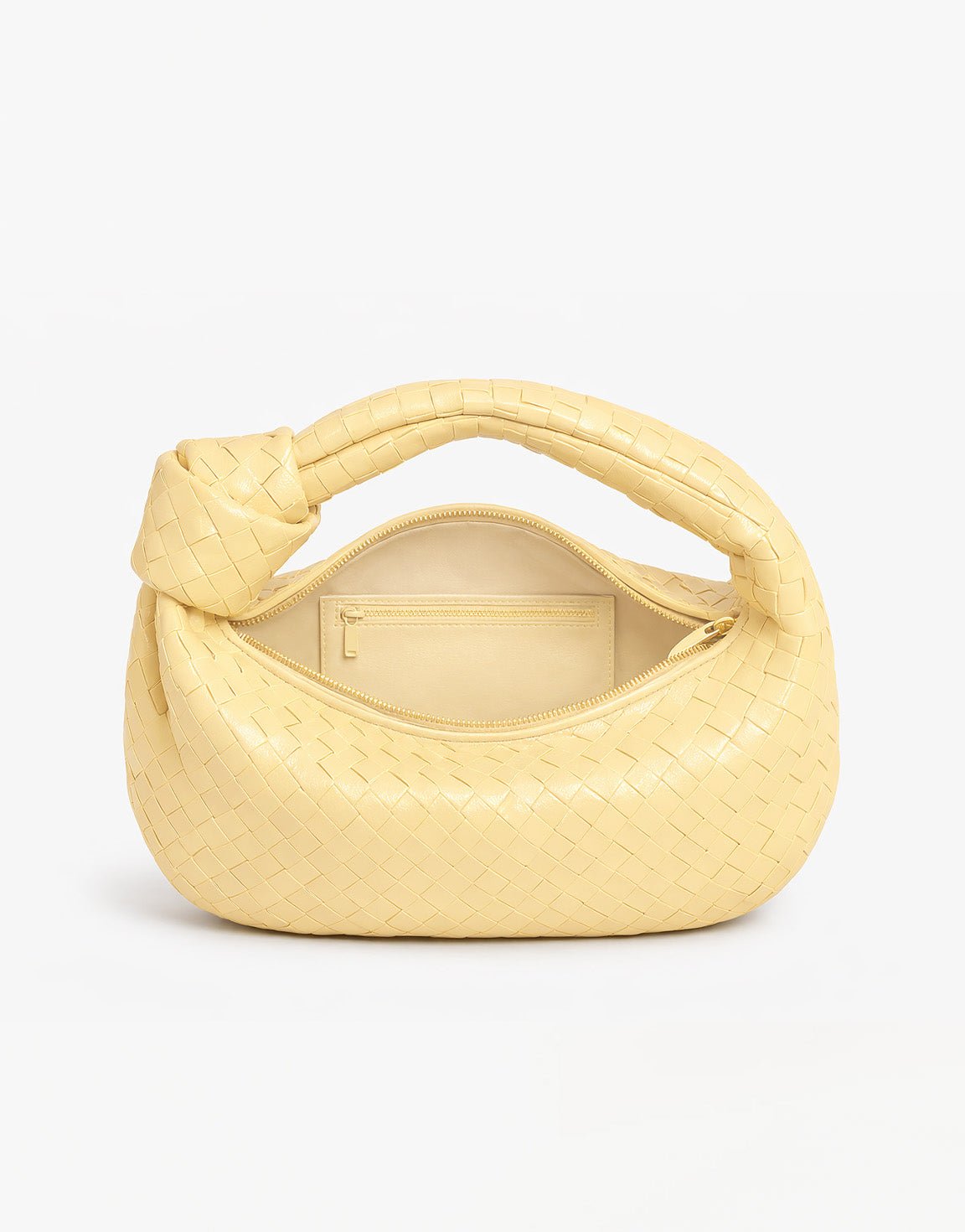 Lichtgele Grote Brede Gevlochten - Tas - Olivia & Kate