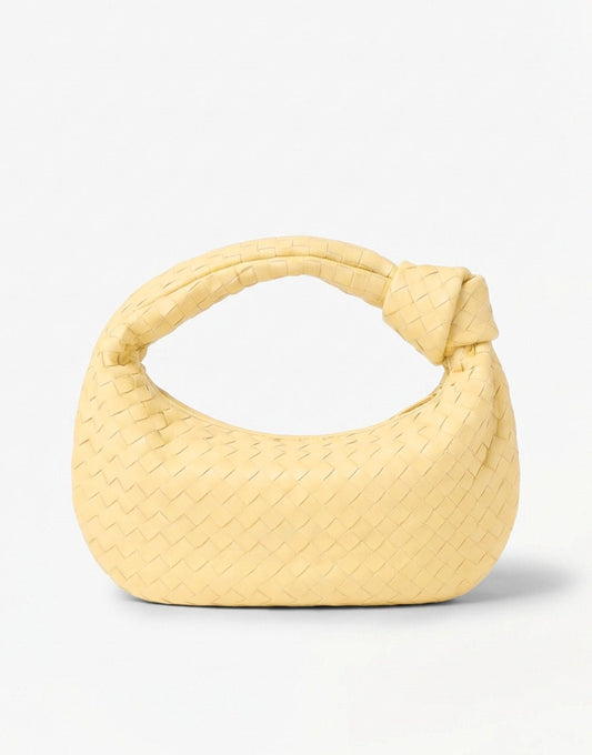 Lichtgele Grote Brede Gevlochten - Tas - Olivia & Kate