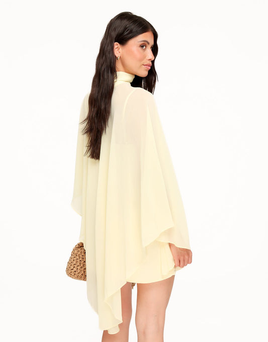 Lichtgele Losse Cape - Jurk - Olivia & Kate