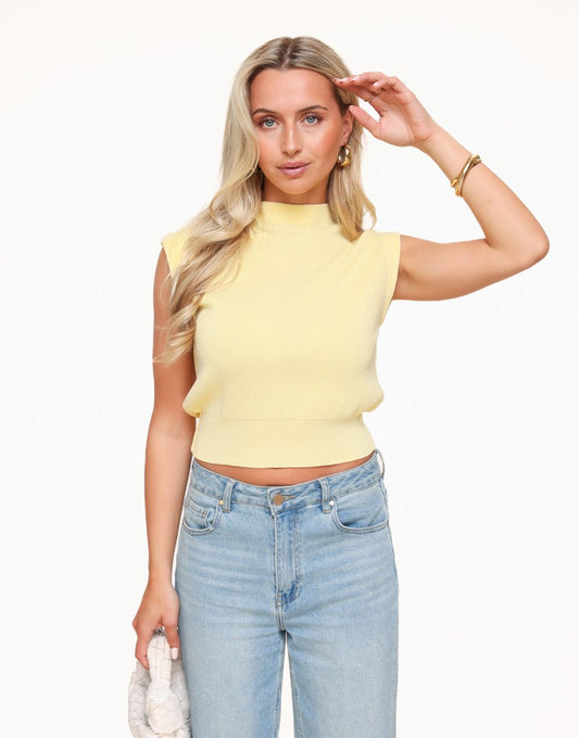Lichtgele Spencer - Top - Olivia & Kate