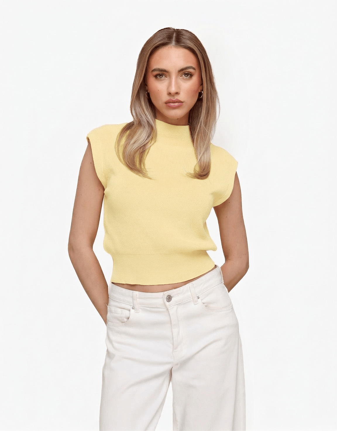 Lichtgele Spencer - Top - Olivia & Kate